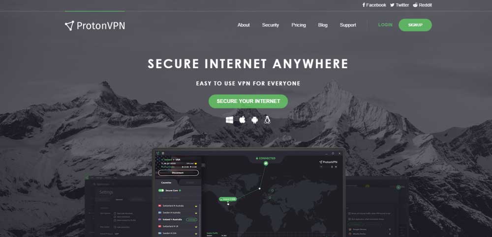 Proton provide free VPN
