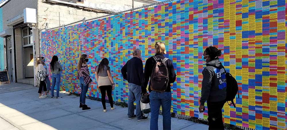 A wall of 20,000 bullshit tweets by Trump in NYC