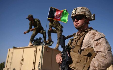 US with Afghan flag